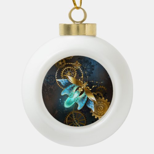 Steampunk Firefly Ceramic Ball Christmas Ornament