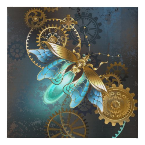Steampunk Firefly Faux Canvas Print