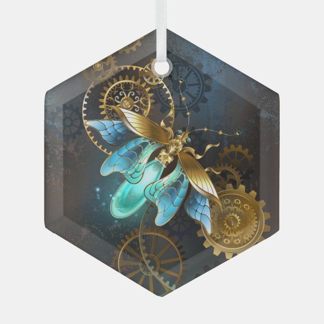 Steampunk Firefly Glass Ornament (Front)