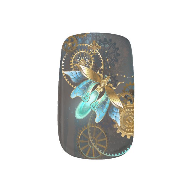 Steampunk Firefly Minx Nail Art (Left Thumb)