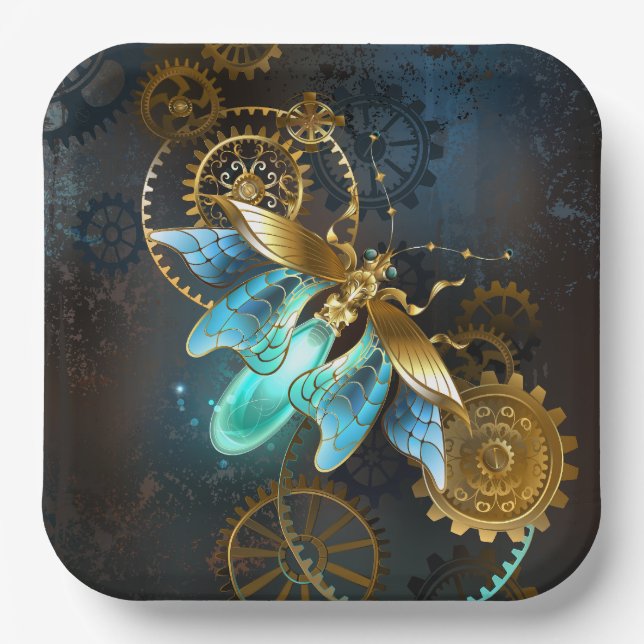 Steampunk Firefly Paper Plates (Front)