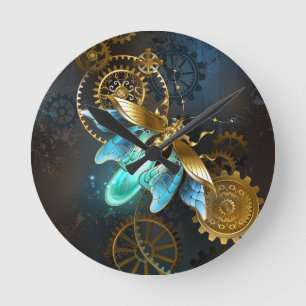 Steampunk Firefly Round Clock