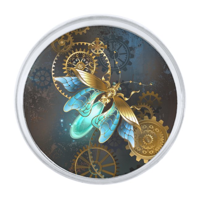 Steampunk Firefly Silver Finish Lapel Pin (Front)