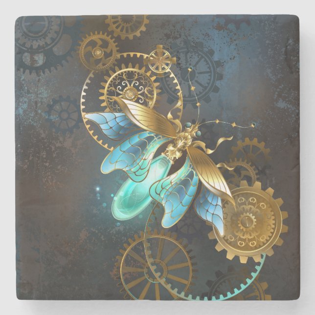 Steampunk Firefly Stone Coaster (Front)