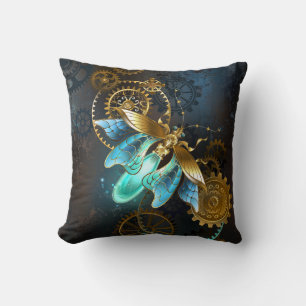 Steampunk Firefly Throw Pillow