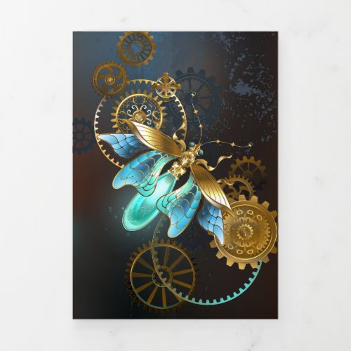 Steampunk Firefly Tri_Fold Holiday Card