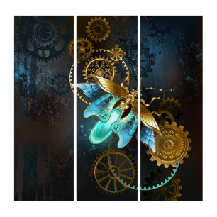 Steampunk Firefly Triptych