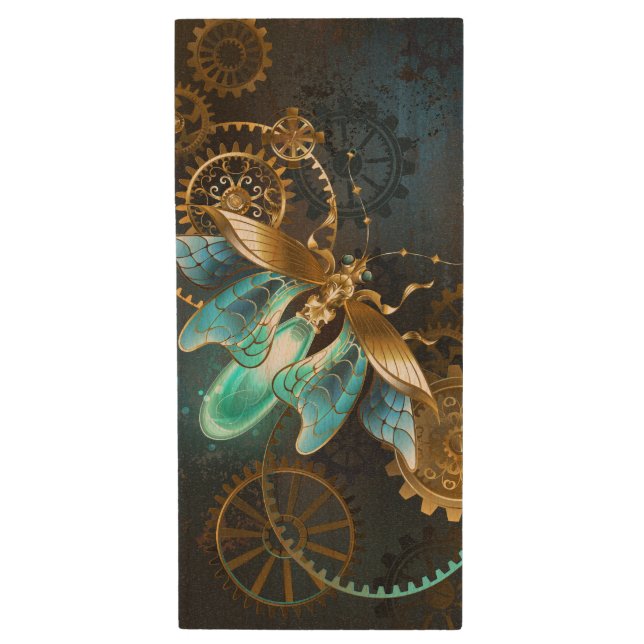 Steampunk Firefly Wood Flash Drive (Front Vertical)