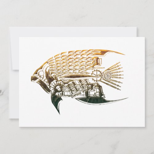 Steampunk fish invitations