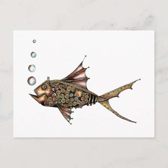 Steampunk fish postcard (Front)