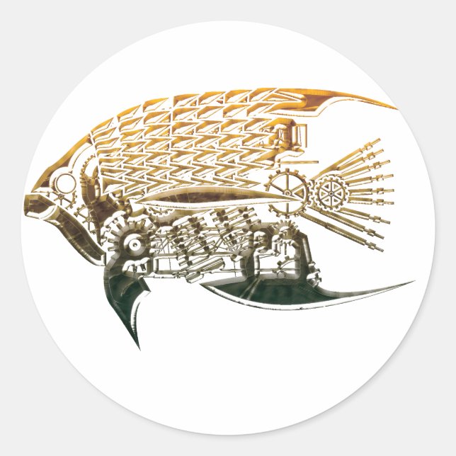 Steampunk fish stickers (Front)