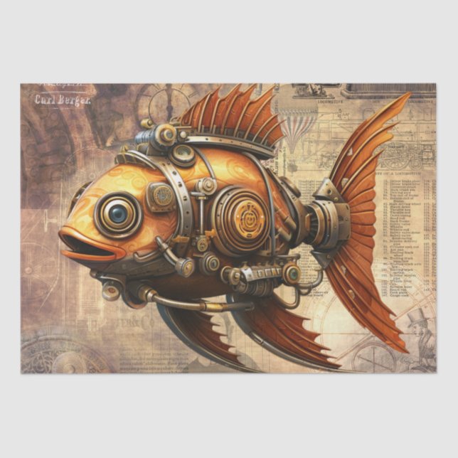 Steampunk Fish Tissue Paper (Front)