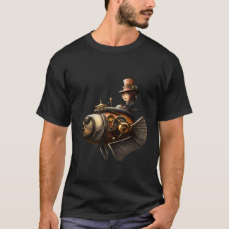 Steampunk Fish With Rusty Fantasy T-Shirt