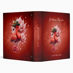 Steampunk Flamingo – Fantasy Digital Artwork  3 Ring Binder
