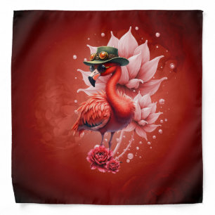 Steampunk Flamingo – Fantasy Digital Artwork Bandana