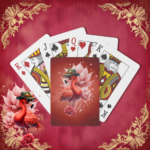 Steampunk Flamingo – Fantasy Digital Artwork  Poker Cards