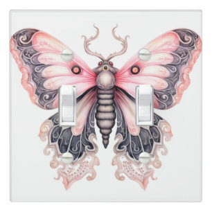 Steampunk Floating Butterfly Illustration Art Light Switch Cover