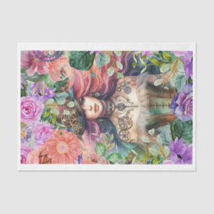 Steampunk Floral Dreams Tissue Paper