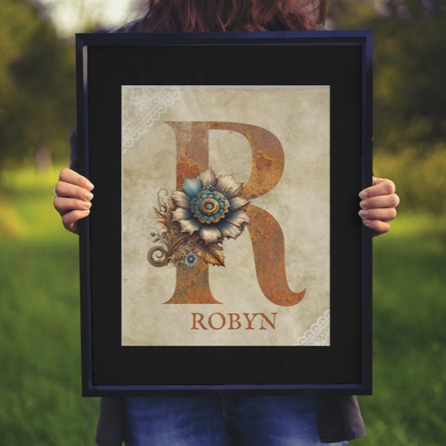 Steampunk Floral Letter R Poster (Creator Uploaded)