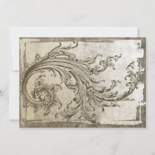 Steampunk Flourish Vintage Anniversary Invitation