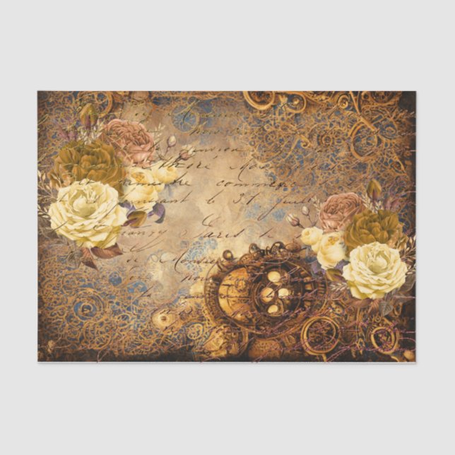 Steampunk Flower Dream Tissue Paper (Front)