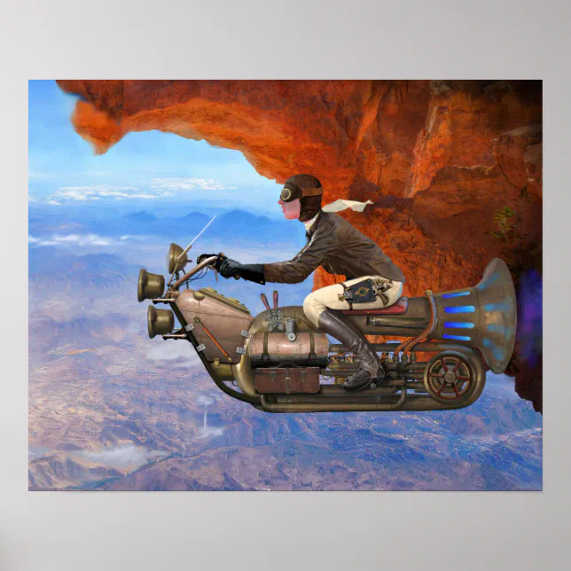 Steampunk Flying Machine Poster | Zazzle