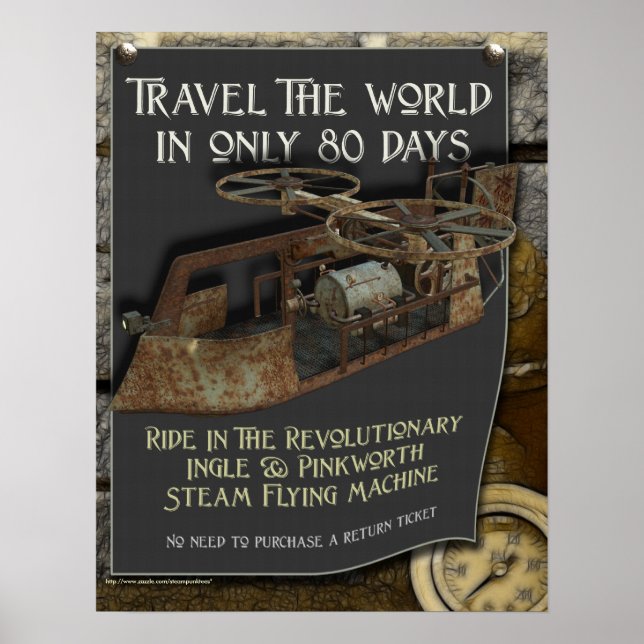 Steampunk Flying Machine Print (Front)