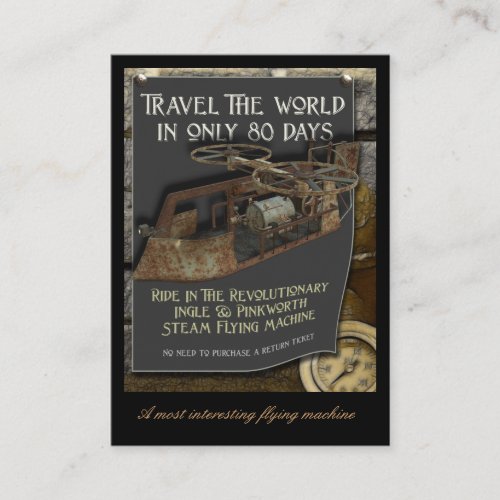 Steampunk Flying Machine Profile Card Business Card Templates