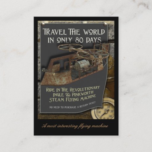 Customizable Steampunk Flying Machine Profile Card Business Card Templates