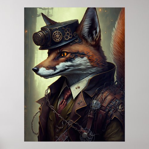 Steampunk Fox Wall Art