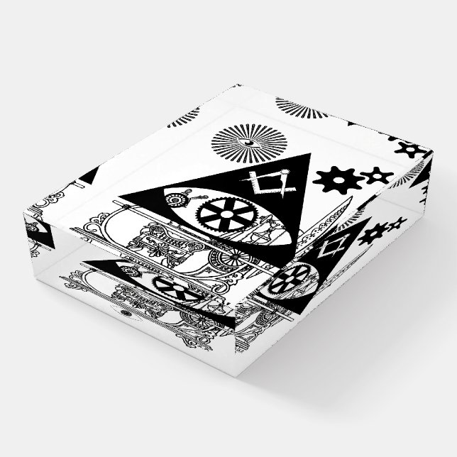 Steampunk Freemason Time Travel Paperweight (Angled)