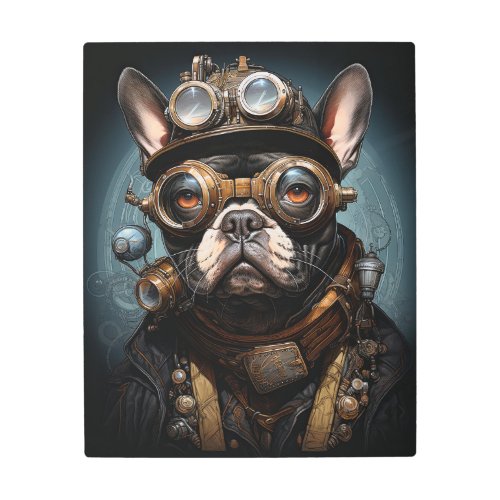 STEAMPUNK FRENCH BULLDOG METAL PRINT