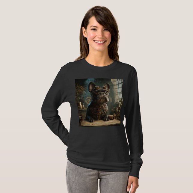 Steampunk Frenchie (Edition 1) - Basic Long Sleeve T-Shirt (Front Full)