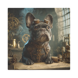 Steampunk Frenchie (Edition 1) - Metal Wall Art