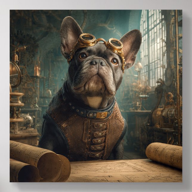 Steampunk Frenchie (Edition 2)- 11" x 11" Acrylic  Photo Tile (Front Set)
