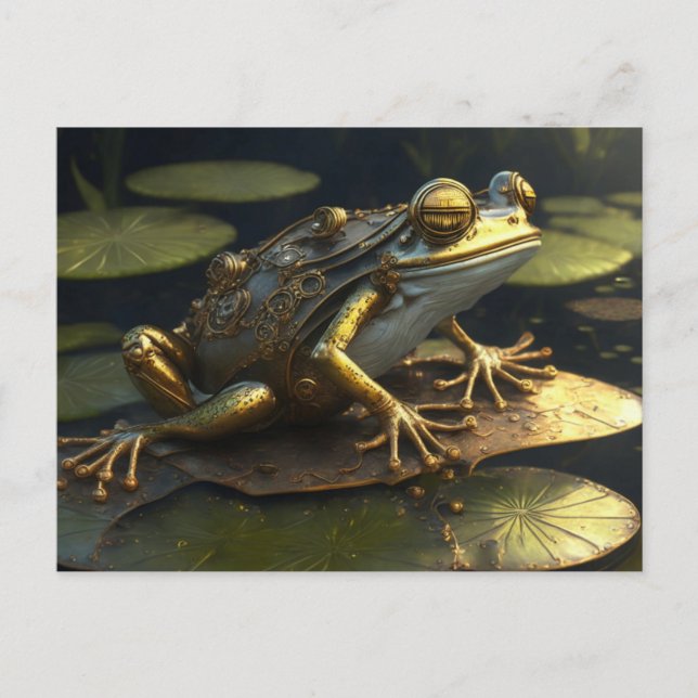 Steampunk Frog | Gothic Art Postcard (Front)