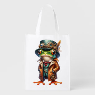Steampunk Frog Grocery Bag
