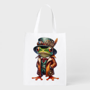 Steampunk Frog Grocery Bag