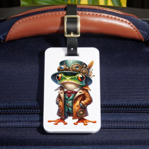 Steampunk Frog Luggage Tag