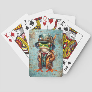Steampunk Frog Poker Cards