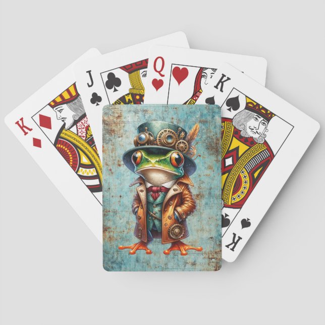 Steampunk Frog  Poker Cards (Back)