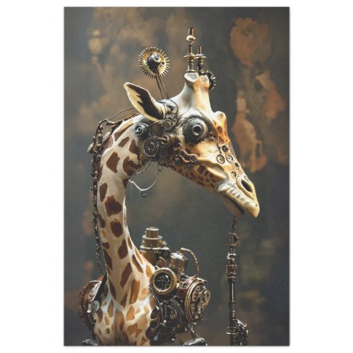 Steampunk futuristic giraffe decoupage tissue paper