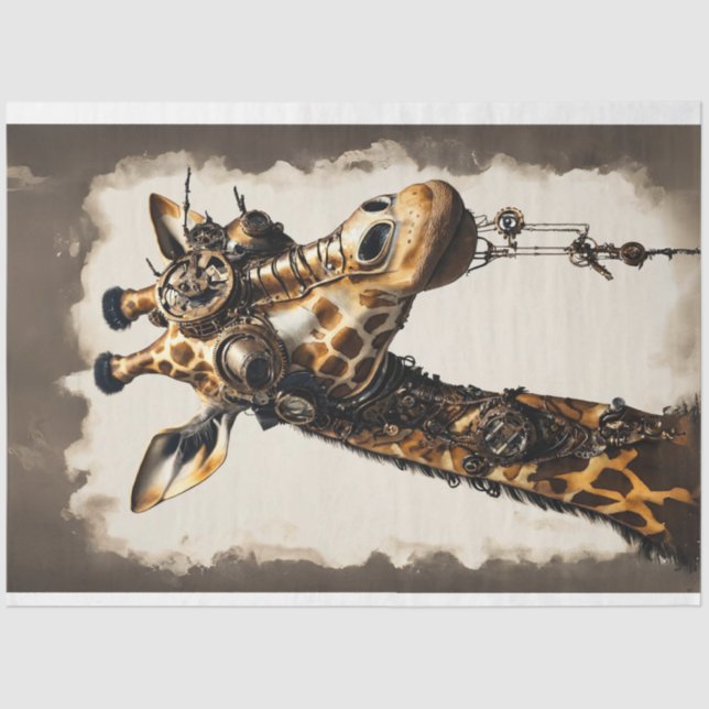 Steampunk futuristic happy camel decoupage  tissue paper (Front)