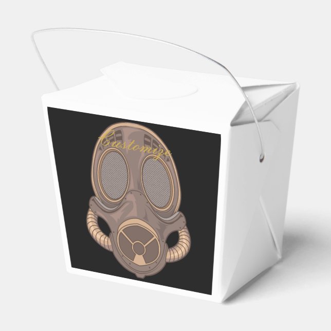 Steampunk Gas Mask Thunder_Cove Favor Boxes (Back Side)
