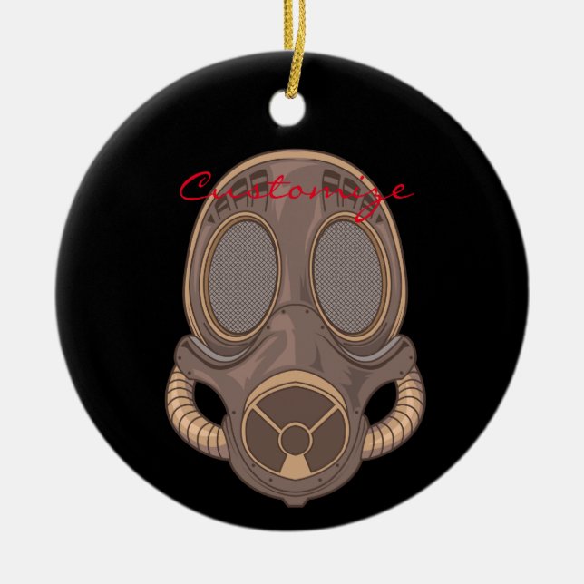Steampunk Gas Masks Thunder_Cove Ceramic Ornament (Front)