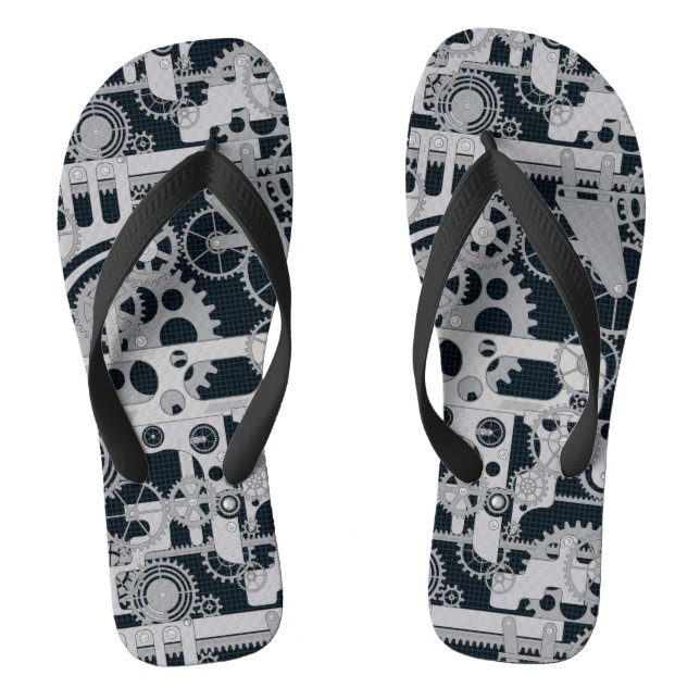 Steampunk Geared Up Custom Flip Flops (Footbed)
