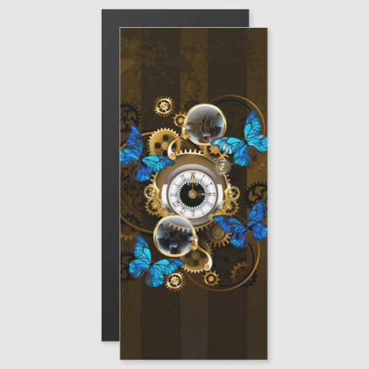 Steampunk Gears and Blue Butterflies (Front/Back)