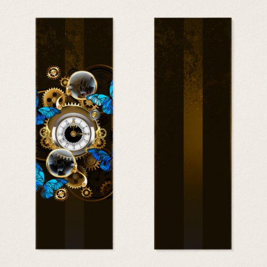 Steampunk Gears and Blue Butterflies (Front & Back)