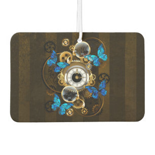 Steampunk Gears and Blue Butterflies Air Freshener