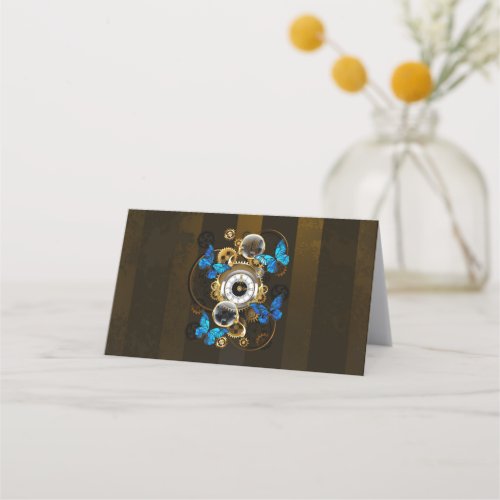 Steampunk Gears and Blue Butterflies Appointment Card